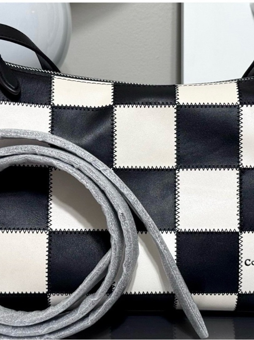 Alter ego bad by Coachtopia Classic Black & White Checkered Shoulder Bag